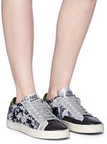 Thumbnail for your product : P448 Sequin panel leather sneakers