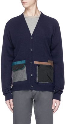 Kolor Contrast pocket wool cardigan