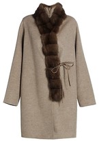 Thumbnail for your product : The Fur Salon Manzoni 24 For Sectioned Sable Fur-Collar Cashmere & Wool Coat