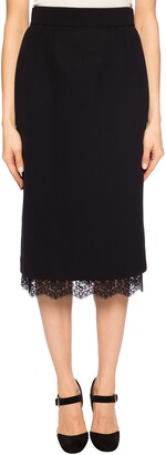 Dolce & Gabbana Lace Trim Pencil Skirt Women's Black