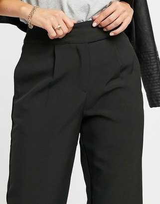 Y.A.S tailored trouser with deep waistband and pleat front in black