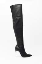 Thumbnail for your product : Nasty Gal Womens What's Your Point Faux Leather Thigh-High Boots - black - 6