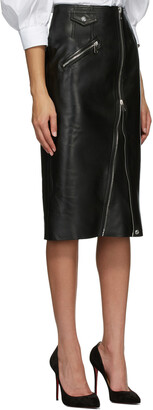 Alexander McQueen Black Leather Pencil Skirt