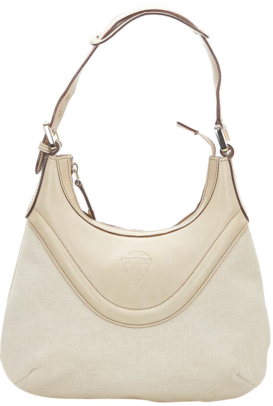 Gucci White Crest Leather Hobo Bag - ShopStyle