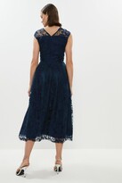 Thumbnail for your product : ​​Embroidered Mesh Capped Sleeve Midi Dress