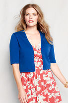 Thumbnail for your product : Lands' End Women's Plus Size Elbow Sleeve Fine Gauge Supima Shrug Open Cardigan