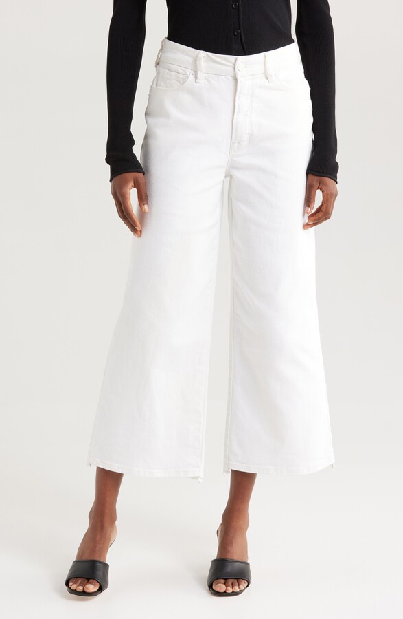 Good American Good Waist Crop Palazzo Jeans