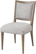 One Allium Way 2pcs Oversized Side Dining Chair - Sand Colour Foam Fill Seat With Upholstery Web Seating Solid Wood + Construction Of 2 Coloured Padding Cover