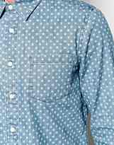 Thumbnail for your product : ASOS Denim Shirt In Long Sleeve With Polka Dots