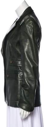 Gucci Leather Notch-Lapel Blazer