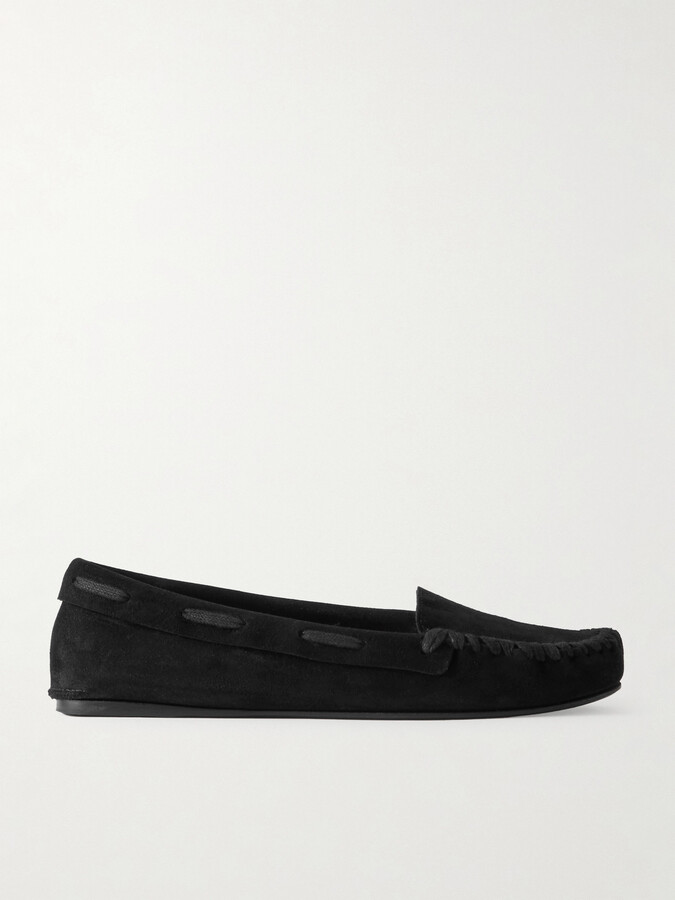 The Row Mabel Suede Loafers - Black