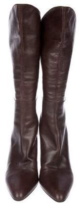 Helmut Lang Leather Mid-Calf Boots