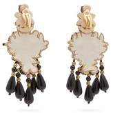 Thumbnail for your product : Etro Beaded Crystal Chandelier Clip Earrings - Womens - Black