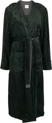 Alysi Ribbed-Knit Velvet Coat