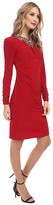 Thumbnail for your product : Vince Camuto Long Ruched Sleeve Dress w/ Keyhole Neck & Extravagent Beading