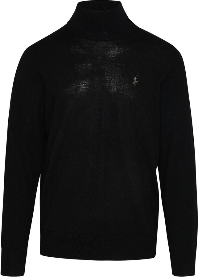 Polo Ralph Lauren Black Turtleneck Sweater - ShopStyle