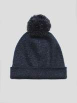 Thumbnail for your product : White + Warren Cashmere Shine Pom Pom Cuffed Beanie