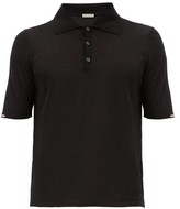 Thumbnail for your product : Moncler Tricolour-trim Cotton-jersey Polo Shirt - Black
