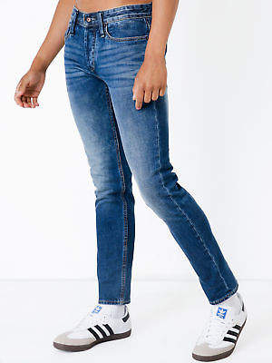 Denham Jeans New Mens Razor Acdbl Slim Jeans In Active Dark Blue Jeans Slim