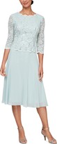 Thumbnail for your product : Alex Evenings Sequined Lace Contrast Dress