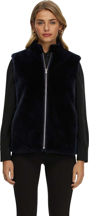 Gorski Reversible Select Genuine Shearling Vest With Loro Piana Wool And Cashmere Quilted Down Back