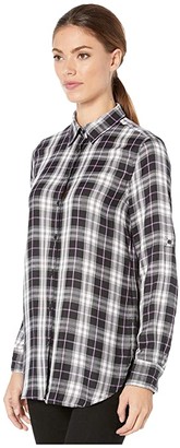 Lauren Ralph Lauren Plaid-Print Shirt (Black/Grey Multi) Women's Clothing
