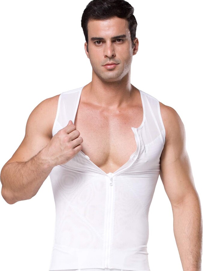 FEOYA Mens Body Shaper Tank Tops Waist Slimmer Sleeveless Shirt