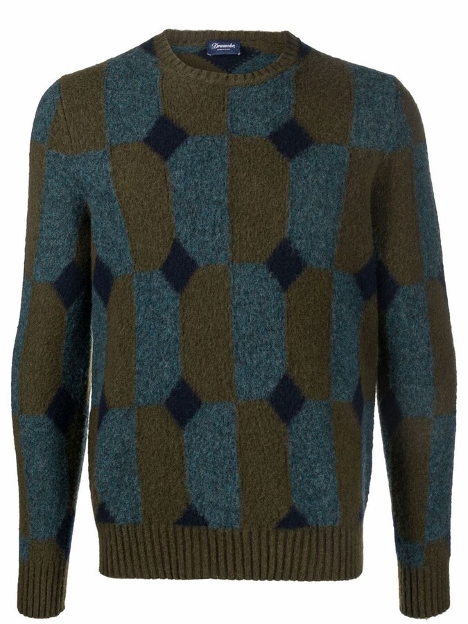 mens geometric jumper