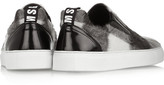 Thumbnail for your product : MSGM Checked brushed-felt slip-on sneakers