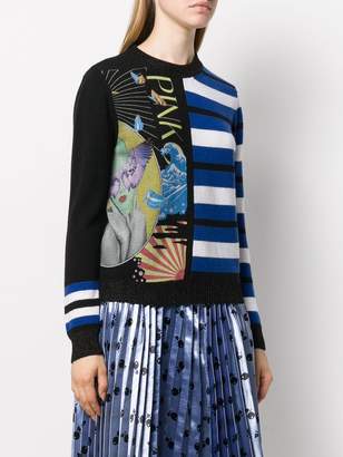Pinko stripe and print jumper