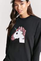 Thumbnail for your product : Forever 21 Embroidered Unicorn Sweatshirt