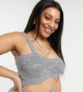 Thumbnail for your product : Skylar Rose Plus knitted cami crop top co-ord in grey
