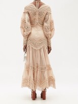 Thumbnail for your product : Zimmermann Postcard Macramé-lace Linen-blend Dress - Beige