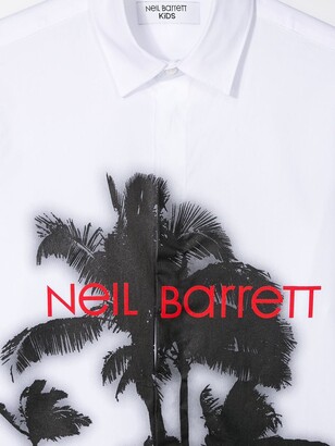 Neil Barrett Kids TEEN palm-print polo shirt