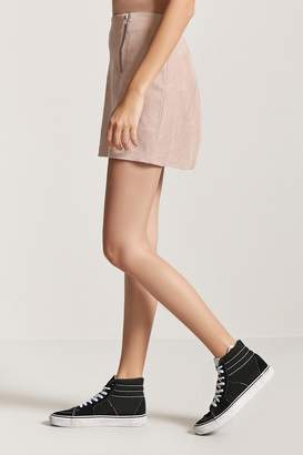 Forever 21 Faux Suede Zip-Front Skirt