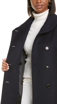 Sofia Cashmere Sofiacashmere Round Collar Wool & Cashmere-Blend Coat