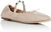 Thumbnail for your product : Valentino Garavani Women's Rockstud Leather Ballerina Flats