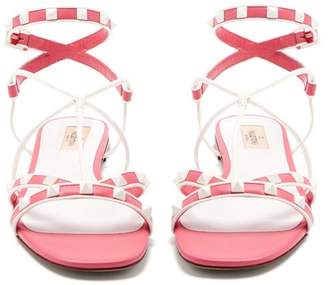 Valentino Free Rockstud Leather Sandals - Womens - Pink White