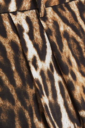 R 13 Leopard-print Woven Shorts