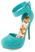 Thumbnail for your product : Charlotte Russe Round Toe Ankle Strap D'Orsay Platform Heels