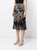 Thumbnail for your product : Camilla Lace-Trimmed Floral-Baroque Print Silk Skirt