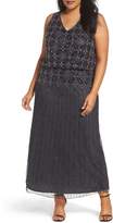 Thumbnail for your product : Pisarro Nights Beaded Blouson Gown (Plus Size)