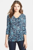 Thumbnail for your product : Chaus Animal Print Drape Neck Top