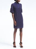 Thumbnail for your product : Banana Republic Flutter-Sleeve Lace Polo Dress
