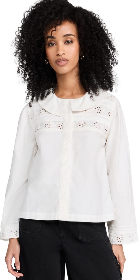 Sea Paloma Eyelet Long Sleeve Top