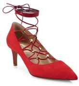 Thumbnail for your product : Valentino Suede Lace-Up Pumps