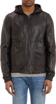 Thumbnail for your product : Vince Reversible Leather Hooded Bomber Jacket