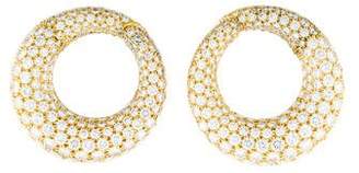 Van Cleef & Arpels 18K Diamond Clip-On Hoop Earrings