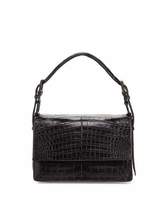Thumbnail for your product : Nancy Gonzalez Mini Flap Crocodile Top-Handle Bag, Black Matte