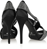 Thumbnail for your product : Balmain Pierre Crystal-embellished satin sandals